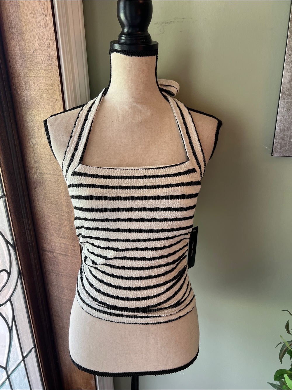Moa Moa Black & White Striped Knit Top